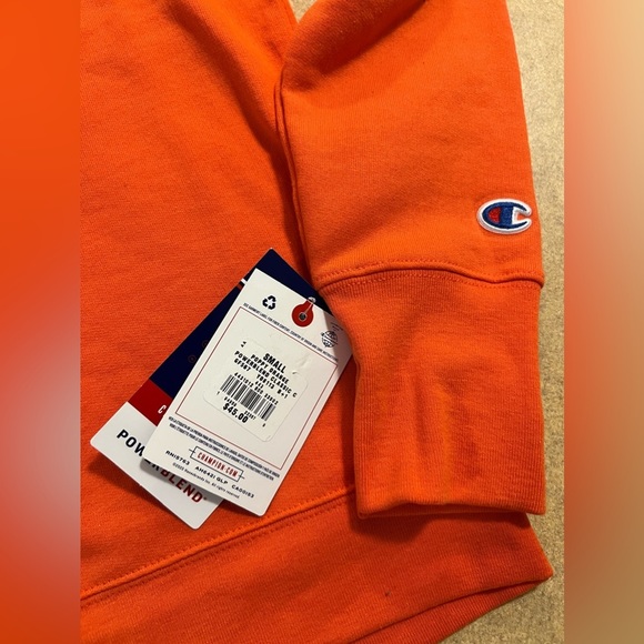 NWT Champion® Powerblend Graphic Fleece Sweatshirt Orange - Picture 3 of 5